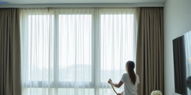 Delicate sheer drape cleaning elanora Matty Curtain Cleaning